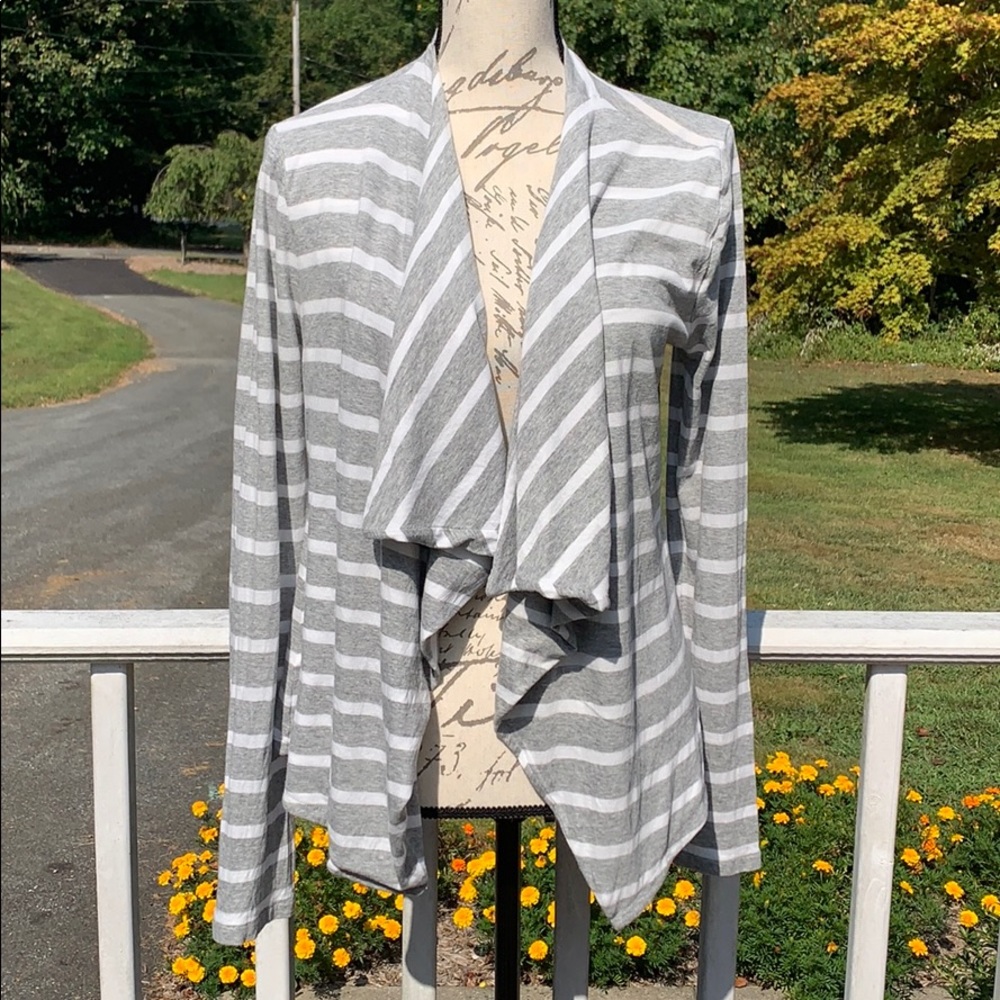 J. Crew Gray and White Sweater Shrug